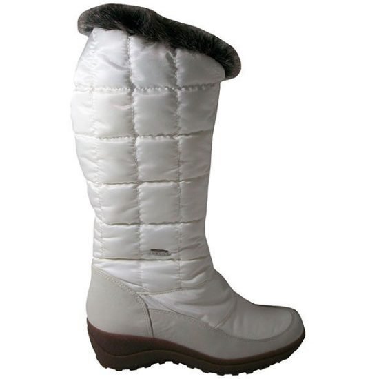 Bota alta Señora nylon con membrana resistente al agua, cremallera frontal interior, forro pelo y piso cuña Blanco 2233