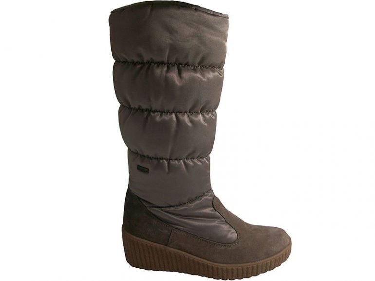 Bota alta Señora con membrana resistente al agua piel/nylon y forro borreguillo, Beige y Negro 2245 - Imagen 4