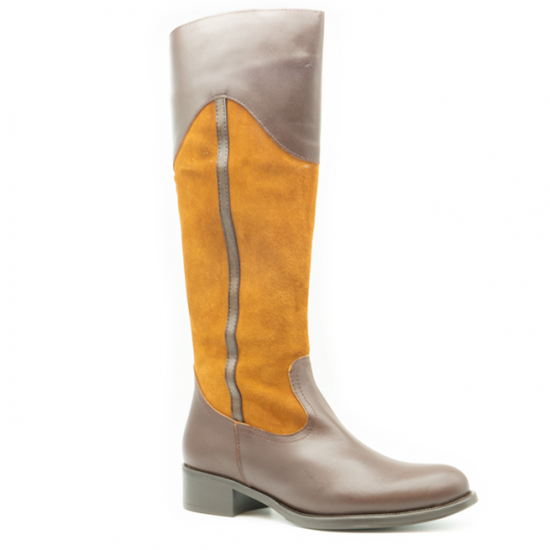 Bota de ante y piel, piso de goma rígido 10171t